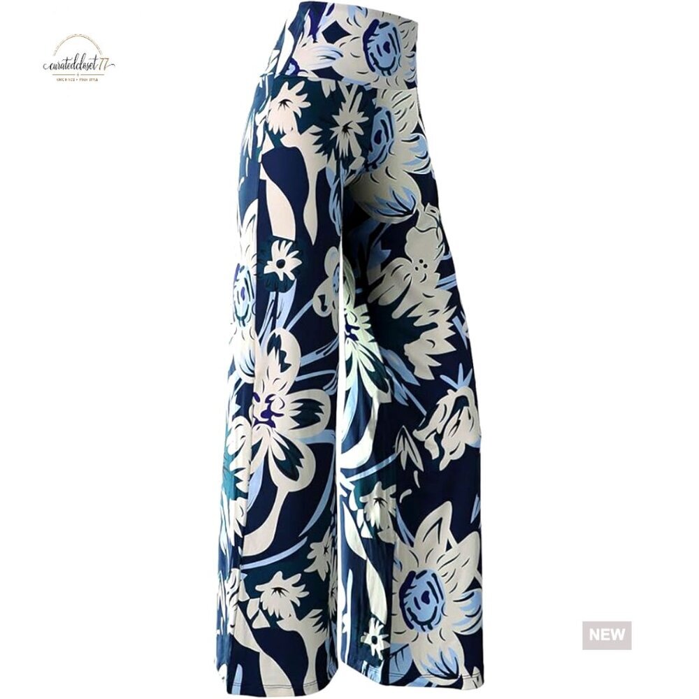 Stretchy Wide Leg Palazzo Lounge Pants High Waist Comfy Casual